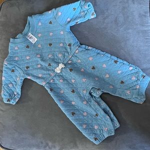 Baby Hearts Double-Knit Jumpsuit